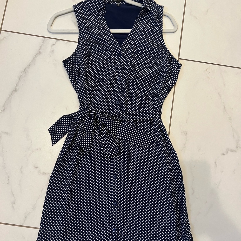 Polka Dot Sleeveless Wrap Dress